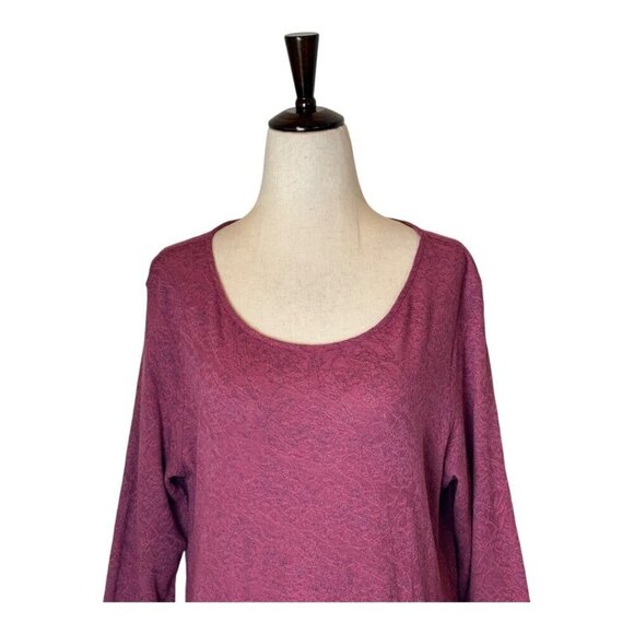 Cut Loose Dress‎ Women Large Pink Mauve Lace Like Pattern Long Sleeve Mini Boho - Picture 3 of 9